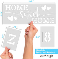 KIBAGA Plantillas reutilizables para pintar en madera y más, diseño de letrero de bienvenida fácil de pintar, juego de letras para decoración de puerta o porche, perfecto para otoño o decoración de Navidad para tu hogar. - Arteztik
