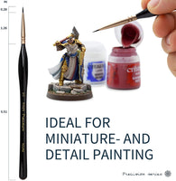 Artegria - Juego de 5 pinceles de pintura en miniatura, tamaño redondo 3/0 000 con puntas finas, mango ergonómico para pequeñas escalas, modelo de ejército de arte y pintura por números para adultos, aceite acrílico para acuarela - Arteztik
