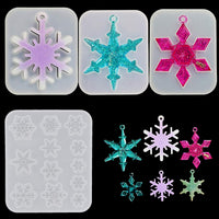 4 moldes de silicona con diseño de copo de nieve, 15 moldes de resina de diferentes estilos para jabón, vela, resina fundida, moldes de resina para decoración de Navidad - Arteztik
