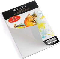 MISULOVE 6.1 x 8.7 pulgadas, almohadilla de papel de acuarela, prensado en frío, libre de ácidos, ideal para pintura de acuarela y medios húmedos, papel texturizado grande y cuaderno de bocetos, papel de arte para niños, 20 hojas blancas (140lb/300gsm) - Arteztik

