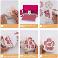 Frisco Craft - Rollo de cinta adhesiva de vinilo transparente de alta calidad, 100.1 x 4.9 ft, con cinta de aplicación de rejilla de alineación compatible con Cricut y Silhouette Cameo, vinilo adhesivo para calcomanías, letreros, ventanas, etiqueta engoma - Arteztik
