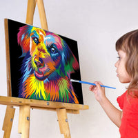 MITCIEN - Juego de 2 juegos de pintura por números para niños y adultos y principiantes, kits de regalo de pintura al óleo para bricolaje de 13.4 x 16.5 pulgadas (con marco de madera) – Colorido gato y perro - Arteztik

