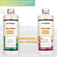 Kit de fabricación de moldes de silicona para resina de LET'S RESINA translúcida de caucho de silicona no tóxica para hacer moldes de silicona, proporción de mezcla 1:1, ideal para moldes de resina, moldes de silicona, fabricación manual de bricolaje (N.W - Arteztik
