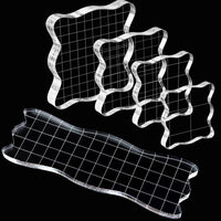 WeiMeet - 5 bloques de sellos acrílicos transparentes con líneas de cuadrícula para álbumes de recortes, manualidades - Arteztik
