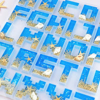 2 moldes de resina epoxi con letras del alfabeto digital, 1 molde grande + 1 pequeño - Arteztik
