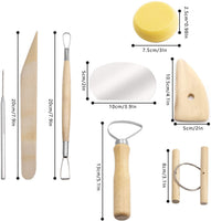 LUTER Juego de herramientas de arcilla de cerámica de madera, 8 piezas, cerámica de arcilla para tallar, esculpir modelado herramientas de limpieza - Arteztik
