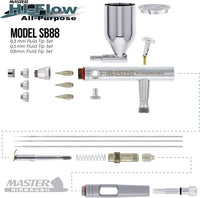 Master SB88 All Purpose side-feed aerógrafo con 3 puntas - Arteztik
