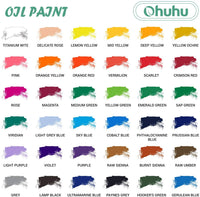 Ohuhu Juego de pintura al óleo, 36 colores a base de aceite, pintura al óleo para artistas, 0.4 fl oz x 24 tubos, ideal como regalo para el día de la madre - Arteztik
