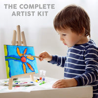 glokers Kids Painting Supplies Set - Arts Set with Acrylic Paints, Easel, Paintbrushes, Canvases, Palettes, Smock & Travel Storage Bag - Premium Children's Arts & Crafts Supplies - Arteztik
