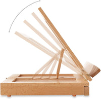 7 elementos de madera de haya Caballete de mesa para arte, pintura, dibujo, ajustable con paleta y almacenamiento - Arteztik
