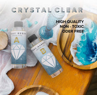 Kit de resina epoxi de 32 onzas de Genuine Crafts, transparente y perfecto para moldes de silicona, joyas, arte, revestimiento, vasos, y más, para usar con aditivos como purpurina, polvo de mica y pigmento líquido. - Arteztik
