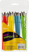 Darice Kid's (24 piezas) – Surtido de 4 colores, perfecto para manos pequeñas – Viene en una bolsa reutilizable para un fácil almacenamiento – Brochas de pintura resistentes al cobertizo - Arteztik
