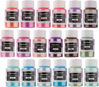 NODDWAY polvo de pigmento metálico de cambio de color en 18 colores, polvo de microperlas finas, tinte de resina epoxi para joyería de resina, fabricación de vasos, bricolaje - Arteztik
