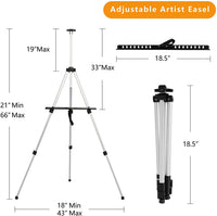 Soporte de caballete para trípode de 21" a 66", con bolsa de transporte, color negro - Arteztik
