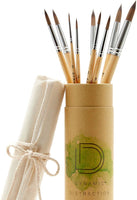 Cepillos de acuarela de distracción dinámica para pintar – Juego de 9 pinceles de acuarela de color redondo – Tamaño cómodo del mango – perfecto para artistas profesionales y obbyistas que utilizan acuarela, acrílico y aceite - Arteztik
