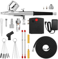 Airbrush AGPTEK Mini aerógrafo con compresor de aire, kit de aerógrafo portátil de doble acción para decoración de tartas, herramientas de manualidades, maquillaje, pintura y manicura - Arteztik
