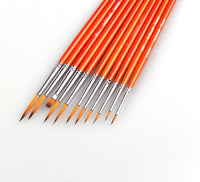 Juego de pinceles de pintura esmaltada, 11 piezas, kit de pintura detallada para artistas, modelo, miniatura, acrílico y pintura de acuarela - Arteztik
