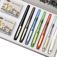 GCQUILL Juego de caligrafía pluma estilográfica 7 puntas de diferentes tamaños y 36 cartuchos de tinta surtidos kit para caligrafía letras – Juego completo de aprendizaje fácil para principiantes F736 - Arteztik
