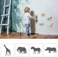 Plantilla de 12 piezas de animales del bosque. Plantilla reutilizable para dibujar en paredes y manualidades para pintura de niños (5.5 x 5.9 in). - Arteztik
