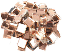 Mosaicos de oro rosa Classico de vidrio de 0.4 x 0.4 in de color de mosaico, ideal para manualidades de arte, 100 piezas, oro rosa - Arteztik
