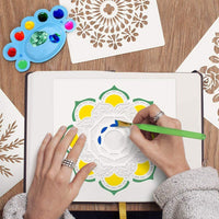 Pili-Paradise - Juego de 35 herramientas para pintar con mandala, plantilla, bolígrafo, pinceles, bandeja de pintura para pintar rocas - Arteztik
