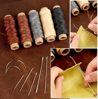 Leather Working Tools, Leather Sewing Tools Kit, Hand Leather Kit with Instructions, Toolbox, UV Stitching Groover, Waxed Thread, Tracing Wheel, and Other Beginners Leather Crafting Tools and Supplies - Arteztik
