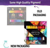 Crafts 4 ALL - Juego de pintura acrílica (24 colores, ideal para lienzos, madera, cerámica, tela) Colores vibrantes y no tóxicos. Pigmentos ricos de calidad duradera para principiantes, estudiantes y artistas profesionales. - Arteztik

