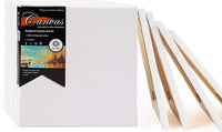 Conda - Lienzo para pintura, 12 x 12 pulgadas, 8 unidades, imprimado, 100 % algodón, 5/8 pulgadas, paquete a granel para pintura acrílica, óleo - Arteztik
