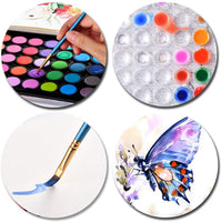 Juego de pintura de acuarela de 48 colores actualizados, lavable, con 3 pinceles y paleta, no tóxico para niños, adultos, principiantes y artistas, haz que tu pintura hable - Arteztik
