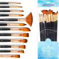 Juego de pinceles de pintura acrílica para manualidades, 12 pinceles profesionales para pintura de artistas, kit para pintura de maquillaje facial para niños, pintura acrílica, acuarela, aceite, roca, lienzo, pinceles de pintura de Halloween - Arteztik
