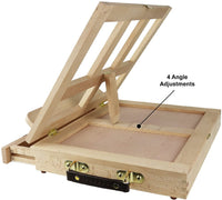 Greenco - Caballete de madera de haya portátil para escritorio y libro con cajón - Arteztik
