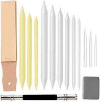 Mezcla de broches y tortillones de papel Art Blenders, palos con extensión de lápiz, borrador para estudiante Artista carbón bocetos herramientas de dibujo (14 piezas) - Arteztik
