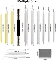 Mezcla de broches y tortillones de papel Art Blenders, palos con extensión de lápiz, borrador para estudiante Artista carbón bocetos herramientas de dibujo (14 piezas) - Arteztik
