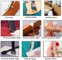 Leather Working Tools Kit - Leathercraft Kit Include Leather Tool Holder, Leather Rivets and Snaps Set, Leather Stamping Tools, Leather Crafting Tools Kit for Beginners to Professionals - Arteztik
