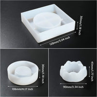 3 moldes de resina para velas de flor de loto, forma cuadrada, molde de silicona para manualidades, joyas, para hacer suministros de decoración del hogar - Arteztik
