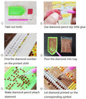 Cskunxia 4 Pack 5D DIY Diamond Painting Kit Full Drill Crystal Embroidery Painting Cross Stitch Arts Crafts for Home Wall Decor, 11.8 x 15.7Inches Without Frame - Arteztik

