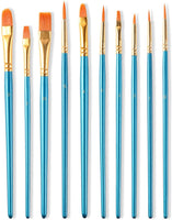 Pinceles de pintura para pintura acrílica, juego de pinceles de nailon para pintura de acuarela, pintura de aceite, cara, uñas, cuerpo, arte, modelo, azul - Arteztik
