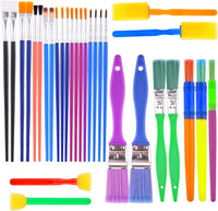 btnow Colorful Artista Pinceles Pincel 30 piezas, Kids, varios tamaños de pintura para acuarela, aceite, acrílico y Tempra – Pinturas y más - Arteztik

