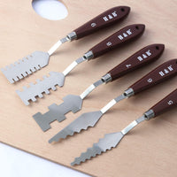 H & B Juego de 9 cuchillos de pintura – Versátil juego de cuchillos de paleta de acero inoxidable y madera para mezclar pinturas, aplicaciones de pintura gruesa y más - Arteztik
