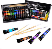 WINSONS juego de pintura acrílica, no tóxico, 24 colores (24 x 0.4 fl oz), pigmentos ideales para principiantes, pintores, niños, estudiantes, escuela y aula - Arteztik
