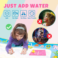 Aqua Magic Doodle Mat – Juguetes educativos de regalo para niños – Alfombrilla de dibujo de agua con bolígrafo mágico – Tabla de escritura de pintura para niño niña edad 2 3 4 5 6 7,40 x 32 pulgadas - Arteztik
