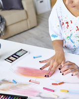 COLOUR BLOCK Juego de 50 piezas para dibujar y colorear, 12 piezas de color pastel de aceite I 12 piezas de pasta suave pastel de tiza suave, 12 pinceles de pintura I 9 x 12 pulgadas papel de dibujo I 9 x 12 pulgadas de papel de dibujo mixto de 9 x 12 pul - Arteztik
