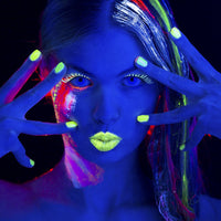 6 botellas, 28.3 g Pintura UV para el cuerpo brillante con luz negra fluorescente, segura para la piel, lavable, no tóxica, kit de seis colores - Arteztik
