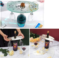 Fashionclubs 3 moldes de resina de silicona, moldes de resina para botellas, soporte para copas de viento, molde de resina epoxi de fundición irregular, moldes de ágata para hacer bandejas de vino, posavasos, decoración del hogar - Arteztik
