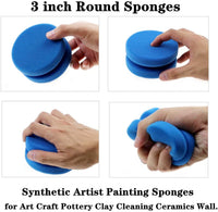 Astarexin - Esponjas de pintura redondas para aplicar esponjas de acuarela, 4 unidades, color azul - Arteztik
