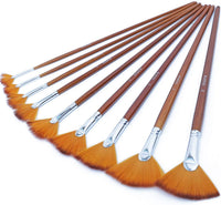 DUGATO - Juego de 9 pinceles de pintura para aficionados al artista, de nailon suave y antidesprendimiento, mango largo, para pintura acrílica de acuarela - Arteztik

