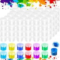 200 tiras/1200 botes mini, tiras de pintura vacías, botes de pintura de plástico transparente botes de pintura de pintura de arte recipientes de almacenamiento para el aula escolar de arte y suministros de festivales de artesanía (5ml)
