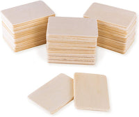 Paquete de 50 piezas rectangulares de madera natural sin terminar en blanco para manualidades y manualidades, pintura de decoración de bricolaje, adornar, quemar y teñir (2.08 x 1.37 pulgadas, 0.118 in) - Arteztik
