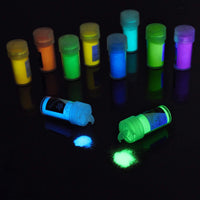 Polvo de pigmento que brilla en la oscuridad con lámpara UV – Resina epoxi en polvo luminoso para kit de slime, seguro para la piel, tinte de larga duración autobrillante para bricolaje, arte de uñas, pintura acrílica, arte fino, 0.7 oz cada uno (total 7 - Arteztik
