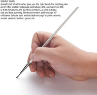 MARKART Juego de pinceles de pintura, 12 unidades, punta redonda de nailon, pinceles de pintura de detalle para artista de cabello, pinceles profesionales de pintura acrílica fina, pinceles de acuarela para cara, uñas, cuerpo, arte, modelo de pintura en m - Arteztik
